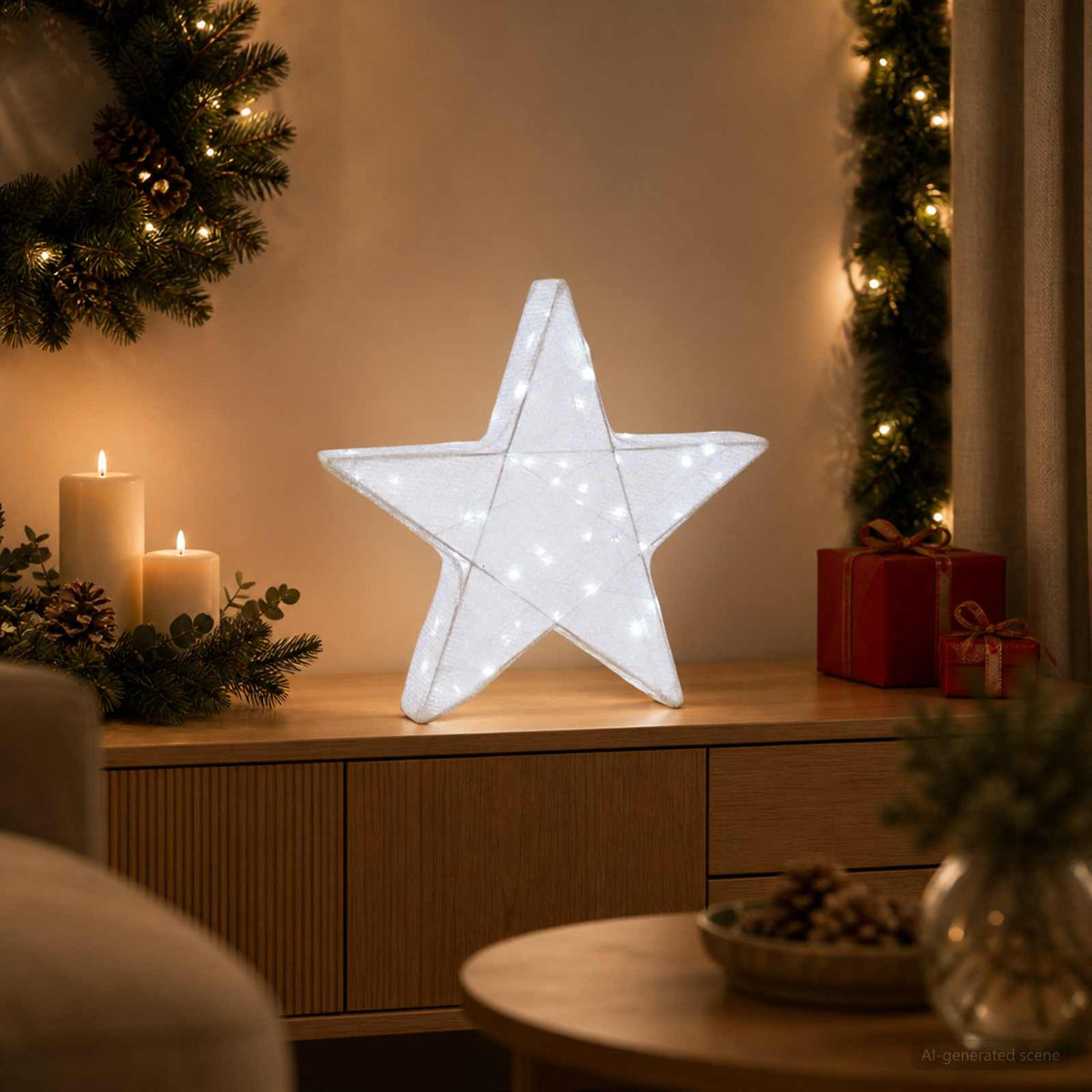 Χριστουγεννιάτικο αστέρι 3D 50 LED Ψυχρό λευκό - Pakobazaar