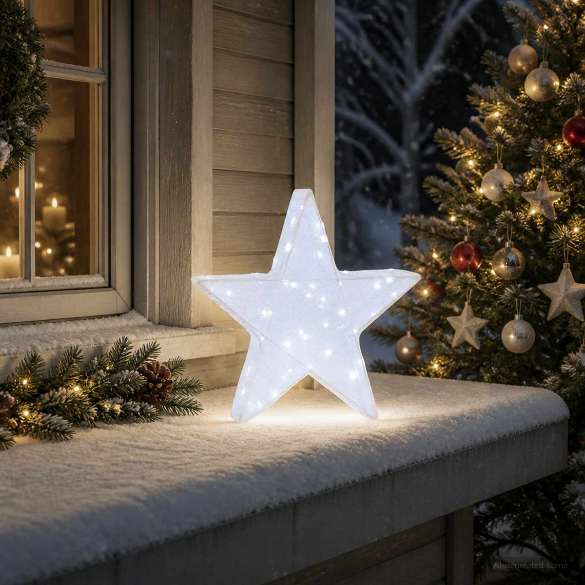 Χριστουγεννιάτικο αστέρι 3D 50 LED Ψυχρό λευκό - Pakobazaar