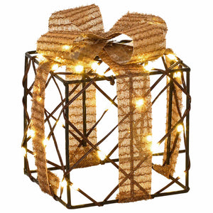 Φωτιζόμενο Χριστουγεννιάτικο Δώρο 3 τμχ. 150 LED Θερμό λευκό