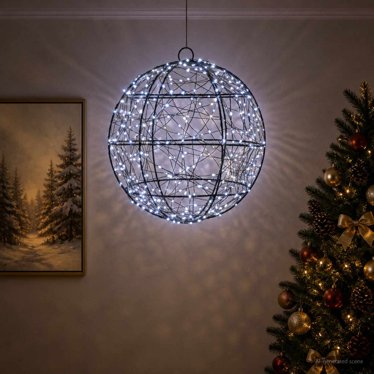 Χριστουγεννιάτικη Φινάλε Φωτιστικό 300 LED Ψυχρό λευκό - Pakobazaar
