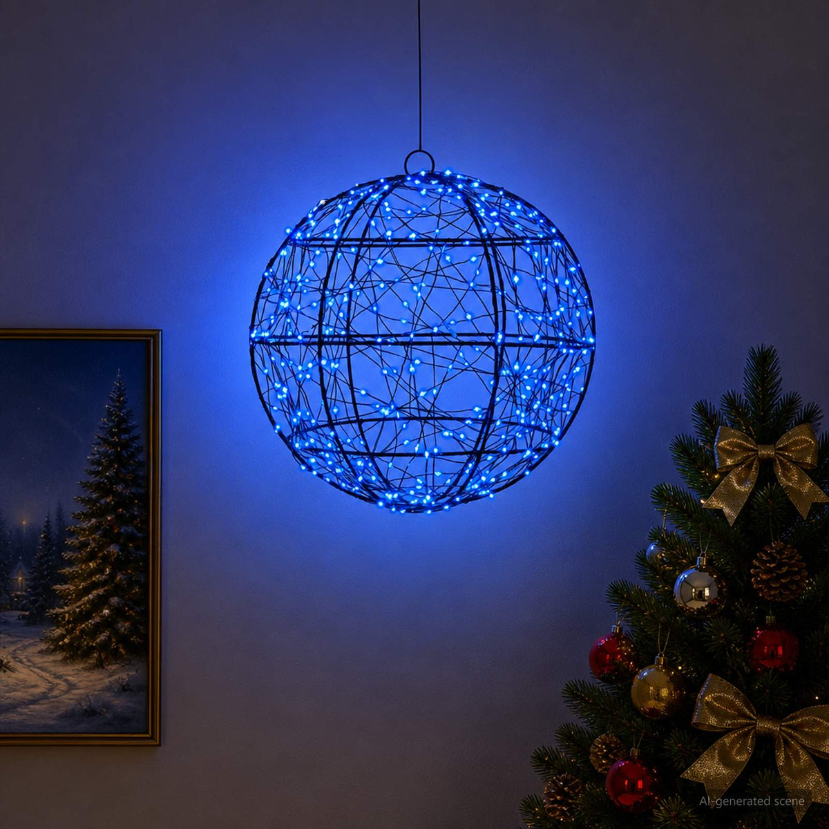 Χριστουγεννιάτικη Φινάλε Φωτιστικό 300 LED Μπλε Ø 30 x 32 cm - Pakobazaar