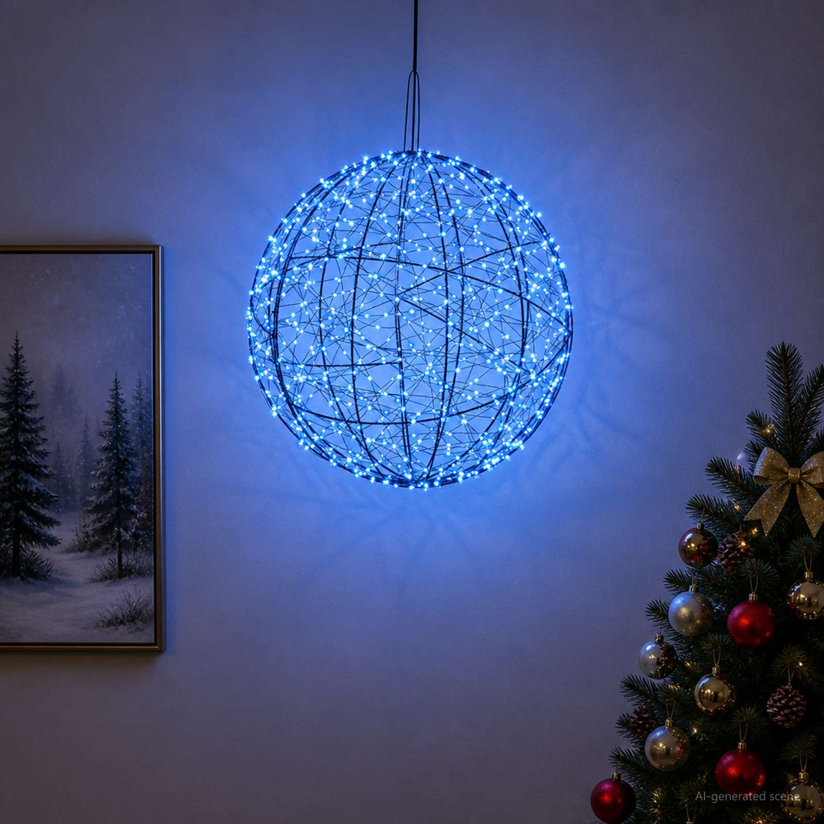 Χριστουγεννιάτικη Φινάλε Φωτιστικό 950 LED Μπλε Ø 60 x 63 cm - Pakobazaar