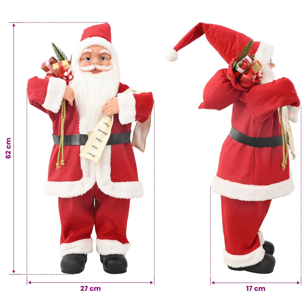 Φιγούρα Άγιος Βασίλης Κόκκινο 62 cm Πολυεστέρας