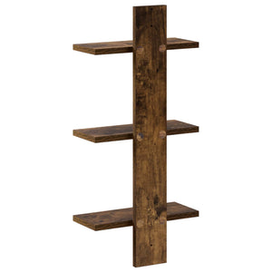 Ράφι Τοίχου Καπνισμένο Ξύλο Δρυός 30 x 13,5 x 64,5 cm - Pakobazaar