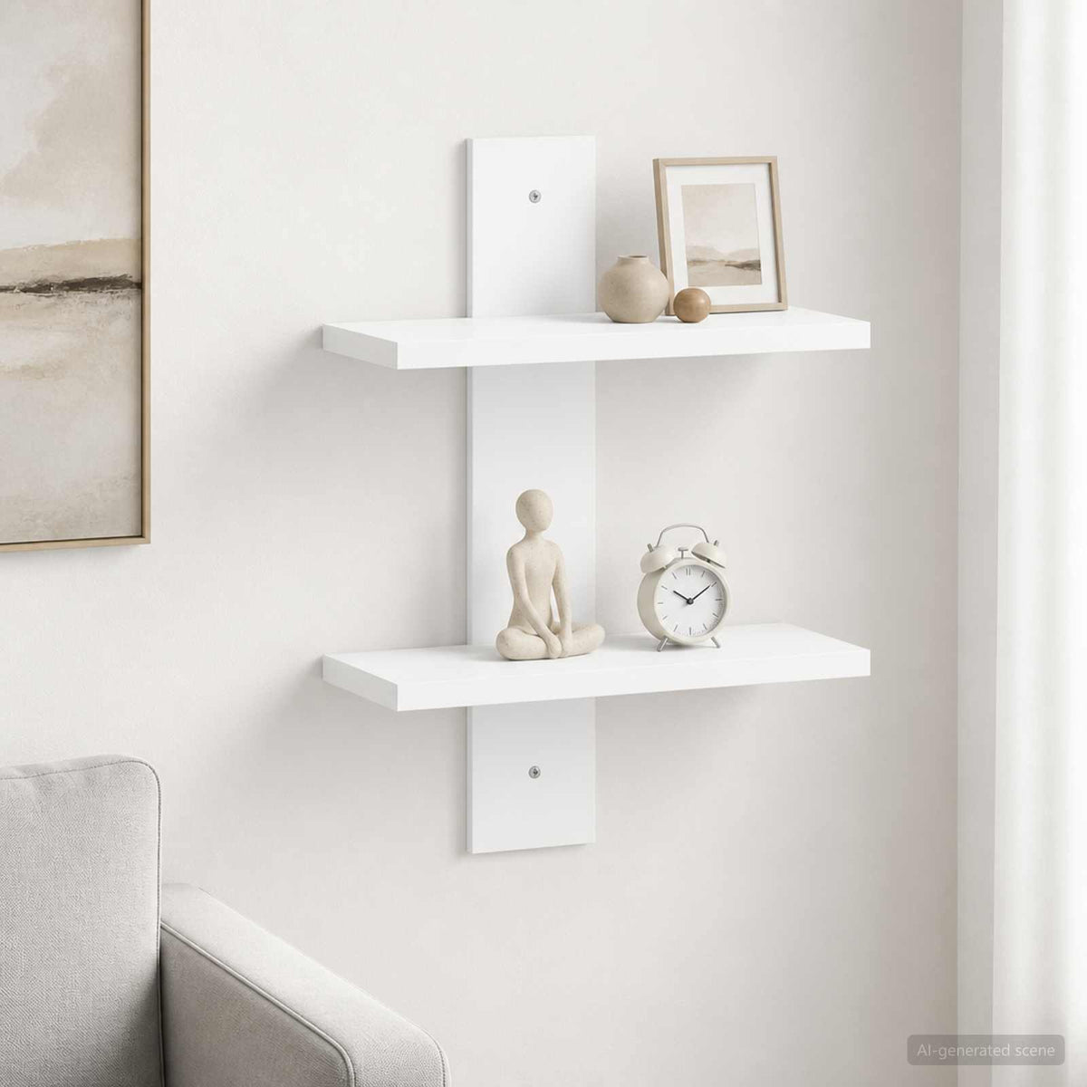 Ράφι Τοίχου Λευκό 30 x 13,5 x 43 cm Επεξεργασμένο Ξύλο