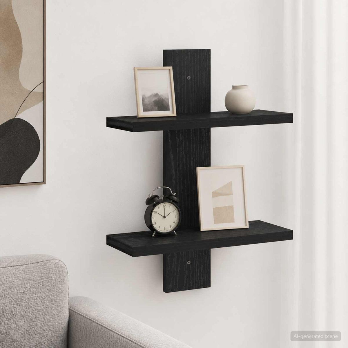 Ράφι Τοίχου Μαύρη Δρυς 30 x 13.5 x 43 cm Επεξεργασμένο Ξύλο