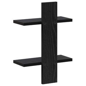 Ράφι Τοίχου Μαύρη Δρυς 30 x 13.5 x 43 cm Επεξεργασμένο Ξύλο