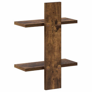 Ράφι Τοίχου Καπνισμένο Ξύλο Δρυός 30 x 13.5 x 43 cm