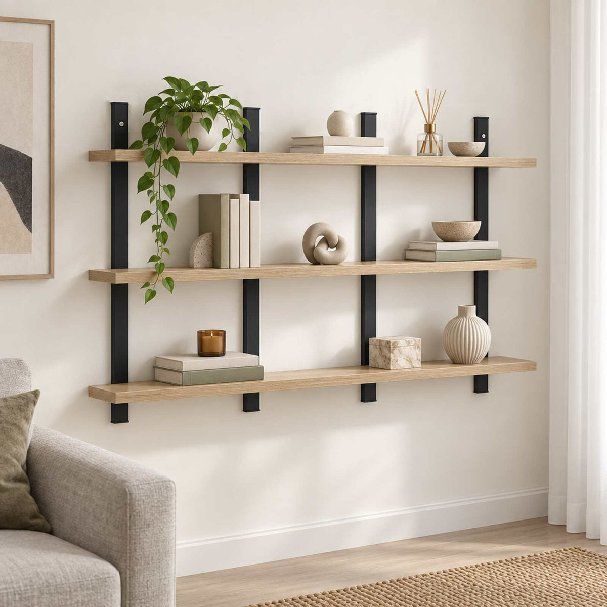 Ράφι Τοίχου Sonoma Δρυς 102 x 13.5 x 58 cm Επεξεργασμένο Ξύλο - Pakobazaar