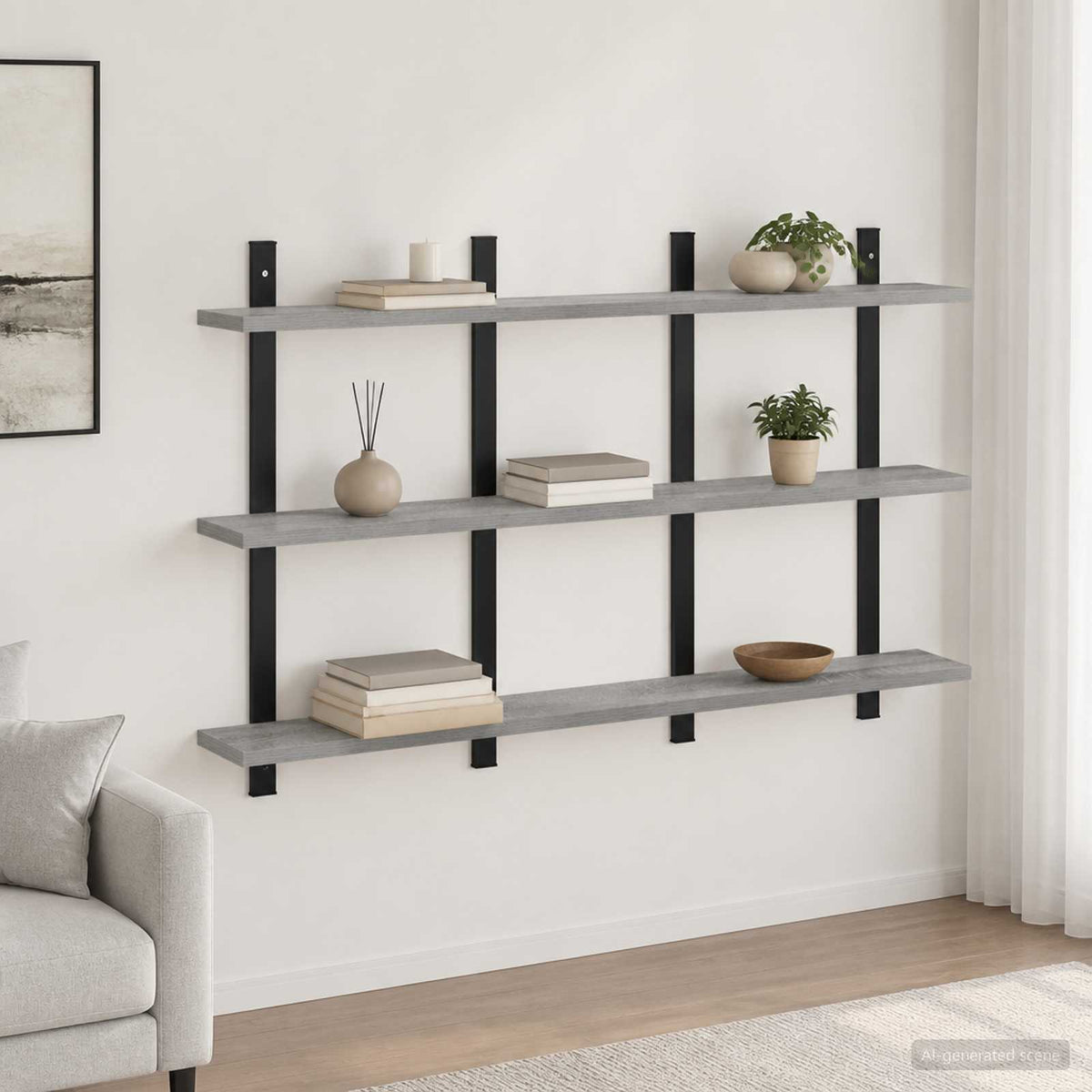 Ράφι Τοίχου Γκρι Sonoma 102 x 13.5 x 58 cm Επεξεργασμένο Ξύλο - Pakobazaar