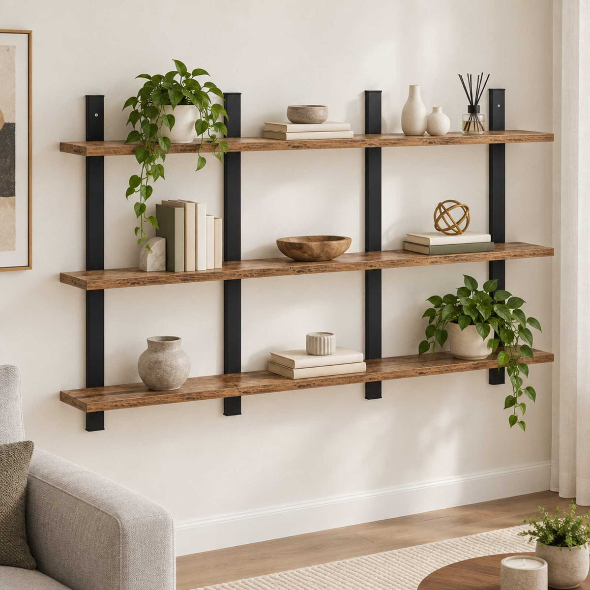 Ράφι Τοίχου Παλαιωμένο ξύλο 102 x 13.5 x 58 cm - Pakobazaar