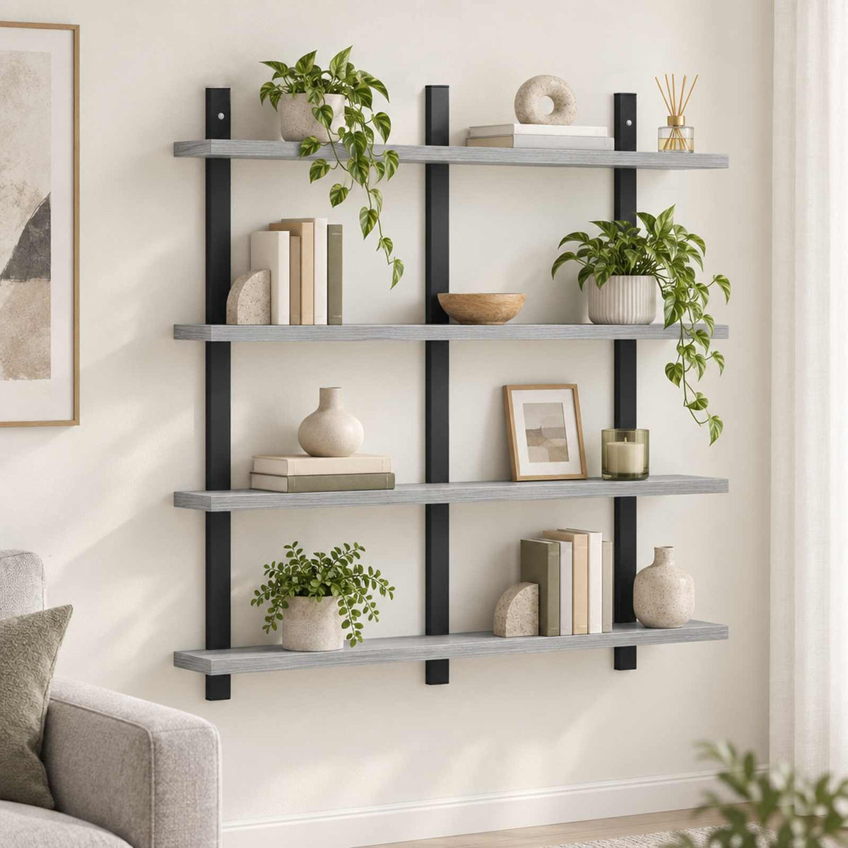 Ράφι Τοίχου Γκρι Sonoma 79,5 x 13,5 x 80 cm Επεξεργασμένο Ξύλο - Pakobazaar