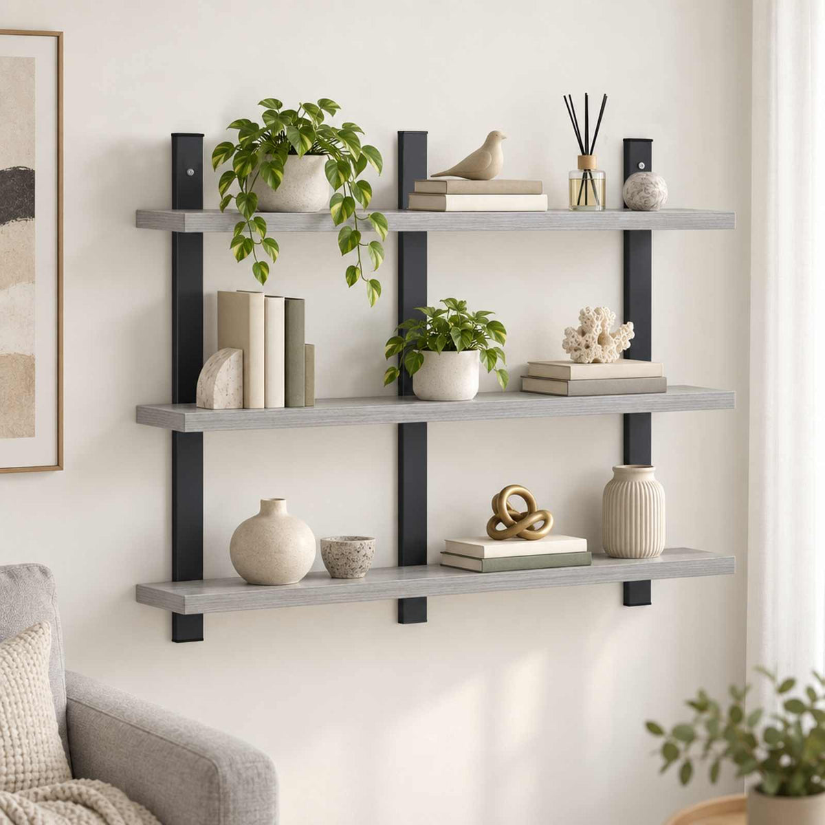 Ράφι Τοίχου Γκρι Sonoma 79.5 x 13.5 x 58 cm Επεξεργασμένο Ξύλο - Pakobazaar
