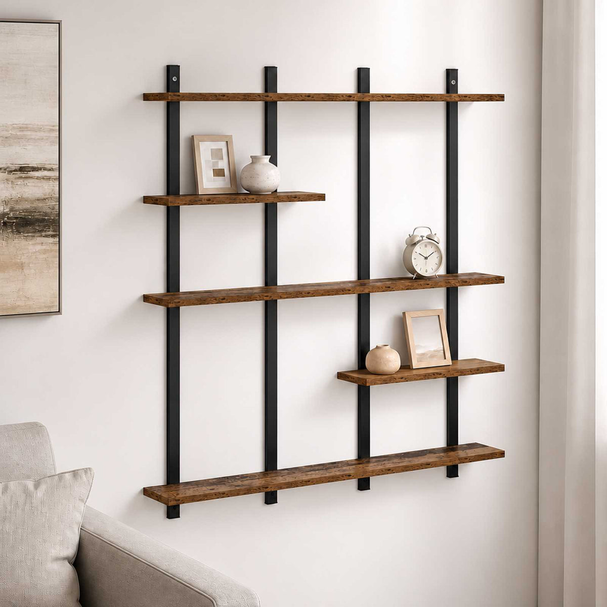 Ράφι Τοίχου Παλαιωμένο ξύλο 102 x 13.5 x 102.5 cm - Pakobazaar