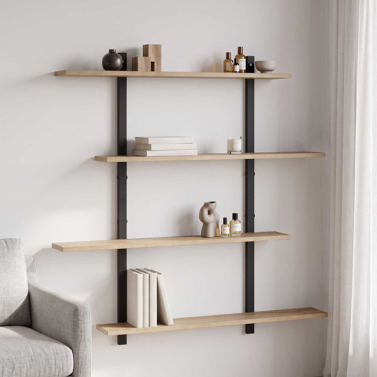 Ράφι Τοίχου Sonoma Δρυς 100 x 13.5 x 101 cm Επεξεργασμένο Ξύλο - Pakobazaar