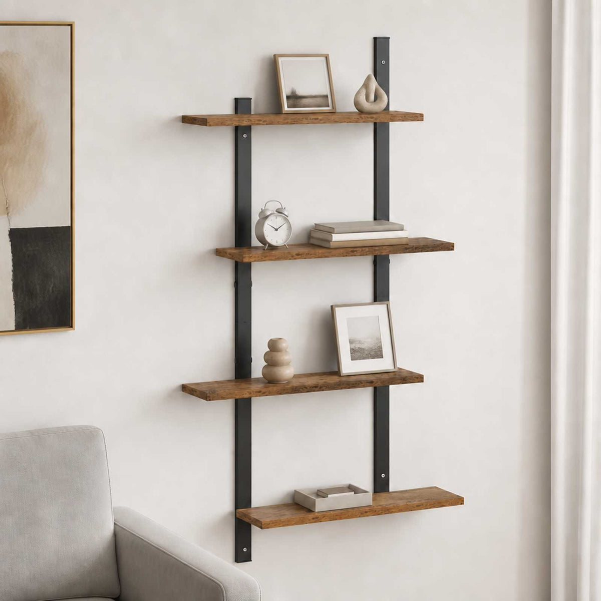 Ράφι Τοίχου Παλαιωμένο ξύλο 61 x 13,5 x 105,5 cm - Pakobazaar