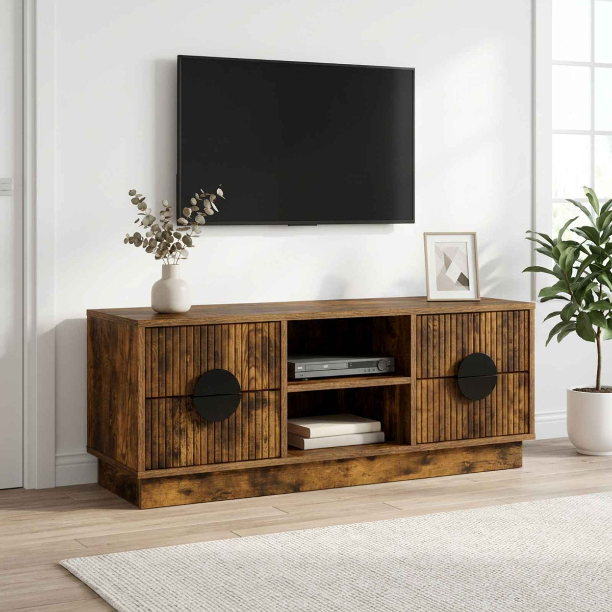 Ντουλάπι TV VENRAY 101 x 36,5 x 40 cm Καπνισμένο Ξύλο Δρυός - Pakobazaar