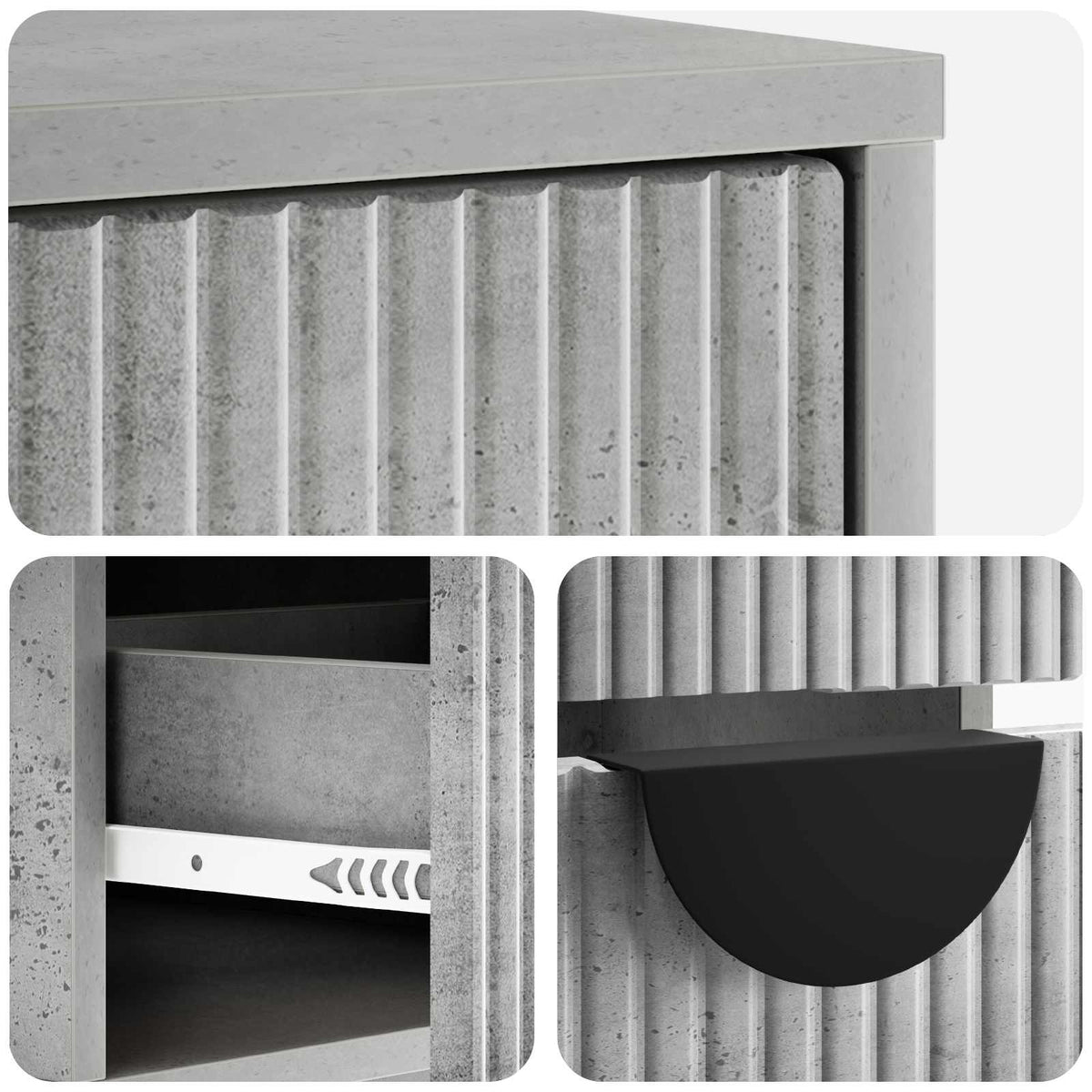 Ντουλάπι TV VENRAY 137,5 x 33 x 40 cm Γκρι Σκυροδέματος