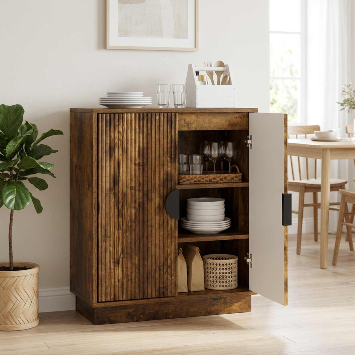 Πλαϊνό γραφείο VENRAY Καπνισμένο Ξύλο Δρυός 66 x 33 x 77,5 cm