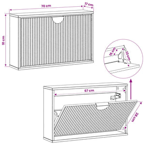 Ντουλάπα Παπουτσιών VENRAY 70 x 17 x 43 cm Επεξεργασμένο Ξύλο
