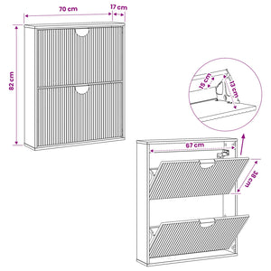 Ντουλάπα Παπουτσιών VENRAY 70 x 17 x 82 cm Επεξεργασμένο Ξύλο - Pakobazaar