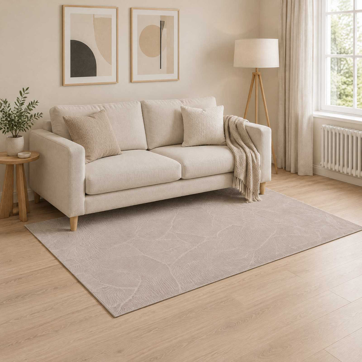 Χαλί IZA Μπεζ 120 x 170 cm 100% Πολυεστέρας Χαμηλό πέλος