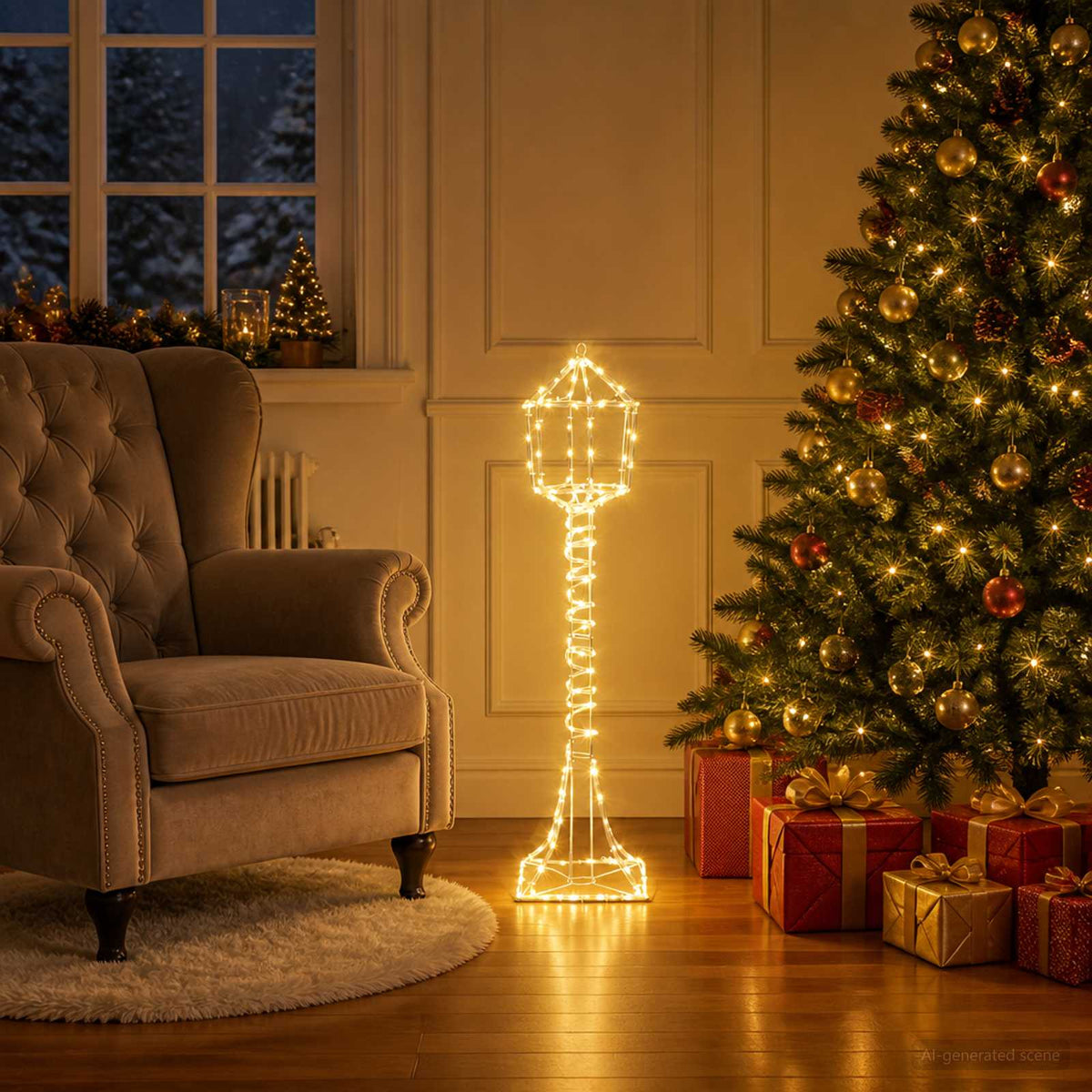 Χριστουγεννιάτικο φανάρι δρόμου LED LOVIISA 160 LED Θερμό λευκό - Pakobazaar