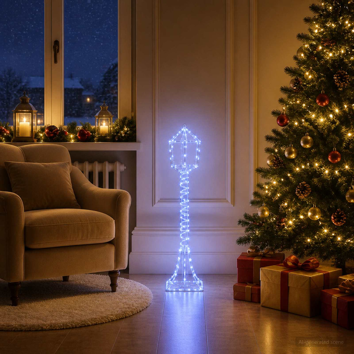 Χριστουγεννιάτικο φανάρι δρόμου LED LOVIISA 160 LED Μπλε - Pakobazaar