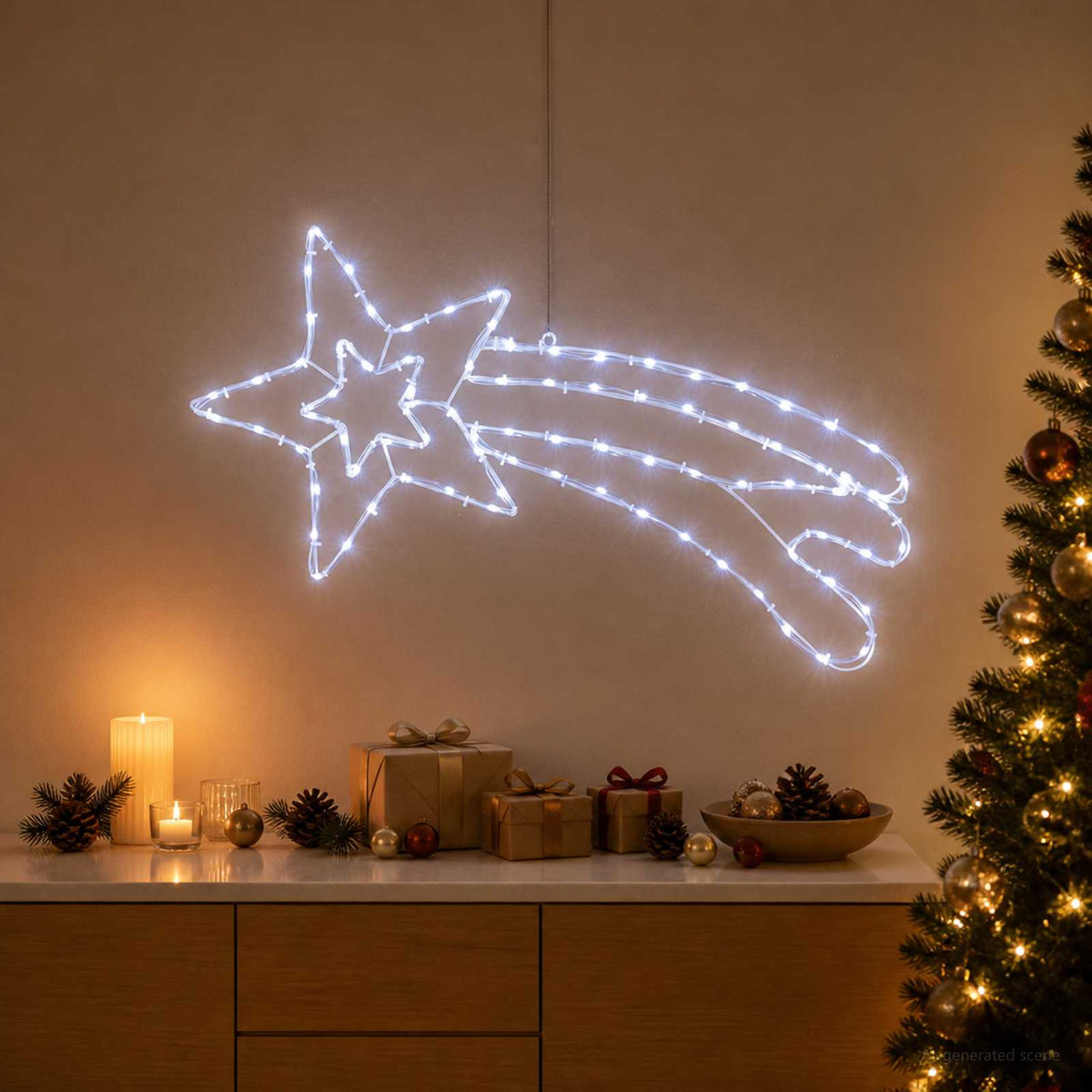Φωτιζόμενο αστέρι LED LOVIISA 80 LED Ψυχρό λευκό 76 x 36 εκ. - Pakobazaar