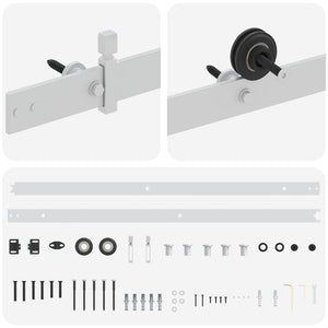 Μηχανισμός συρόμενης πόρτας 200 cm Ατσάλι Λευκό