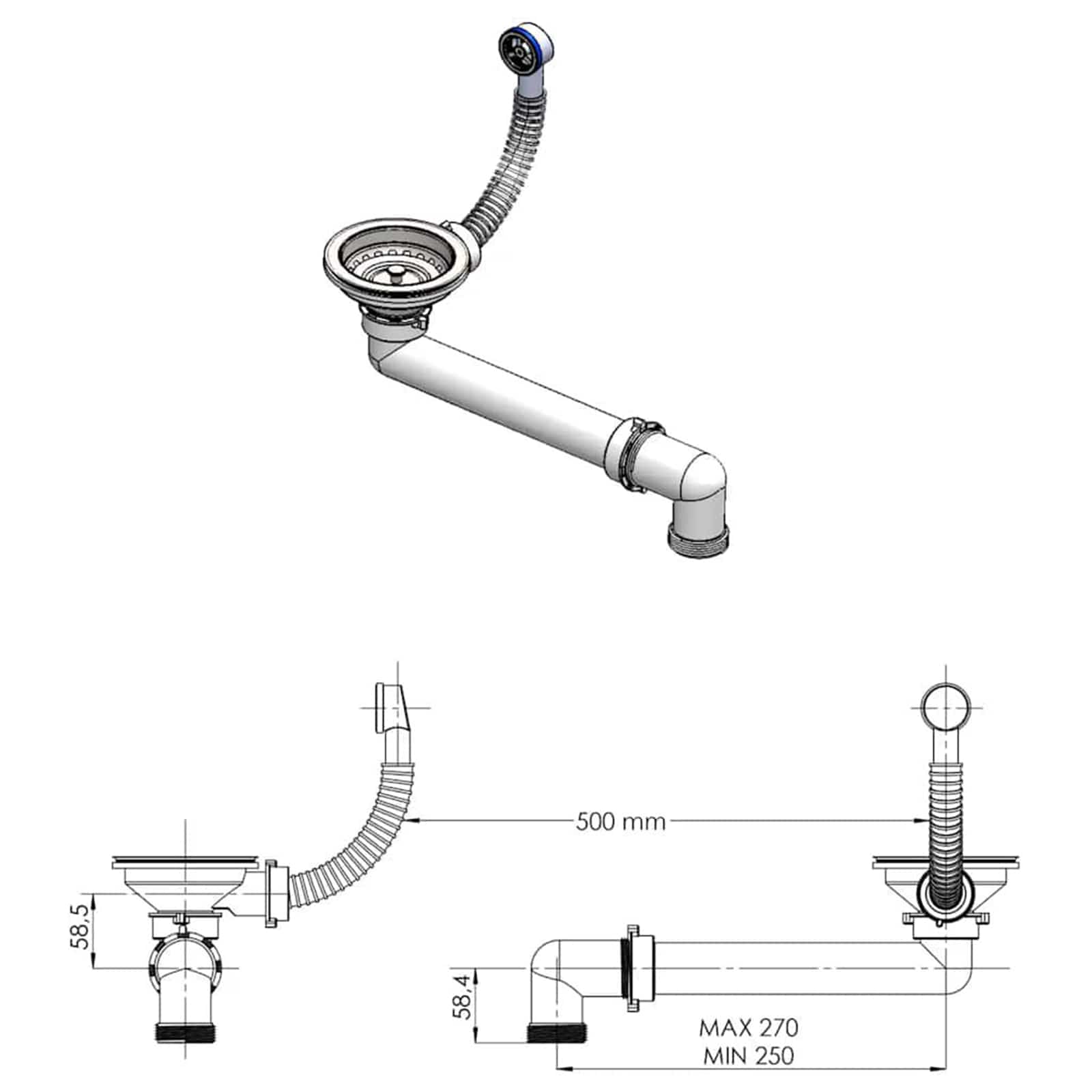 Νεροχύτης κουζίνας μονόγουρνος Γρανίτης 47 x 44 x 19 cm - Pakobazaar