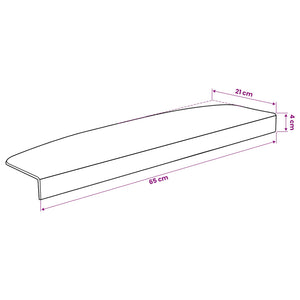 Πατάκια σκάλας 15 τμχ. 65 x 21 x 4 cm Μπλε Πολυεστέρας - Pakobazaar