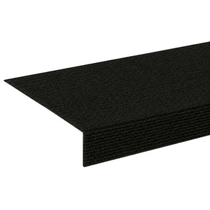 Πατάκια σκάλας 15 τμχ. 65 x 21 x 4 cm Μαύρο Πολυεστέρας - Pakobazaar