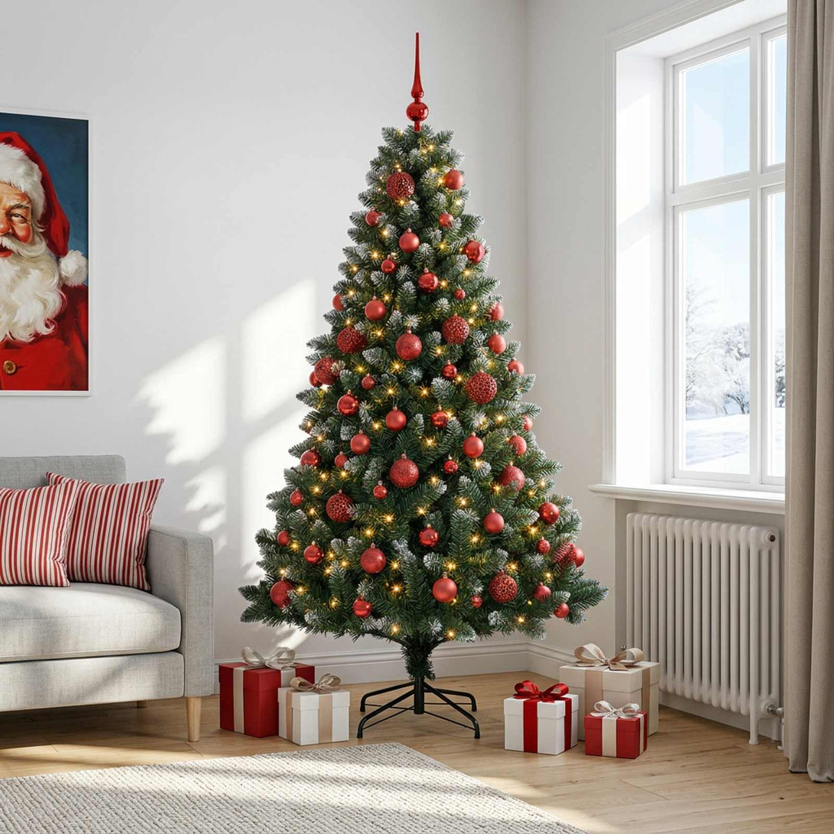 Τεχνητό Χριστουγεννιάτικο Δέντρο με Μπάλα 210 εκ. 300 LED