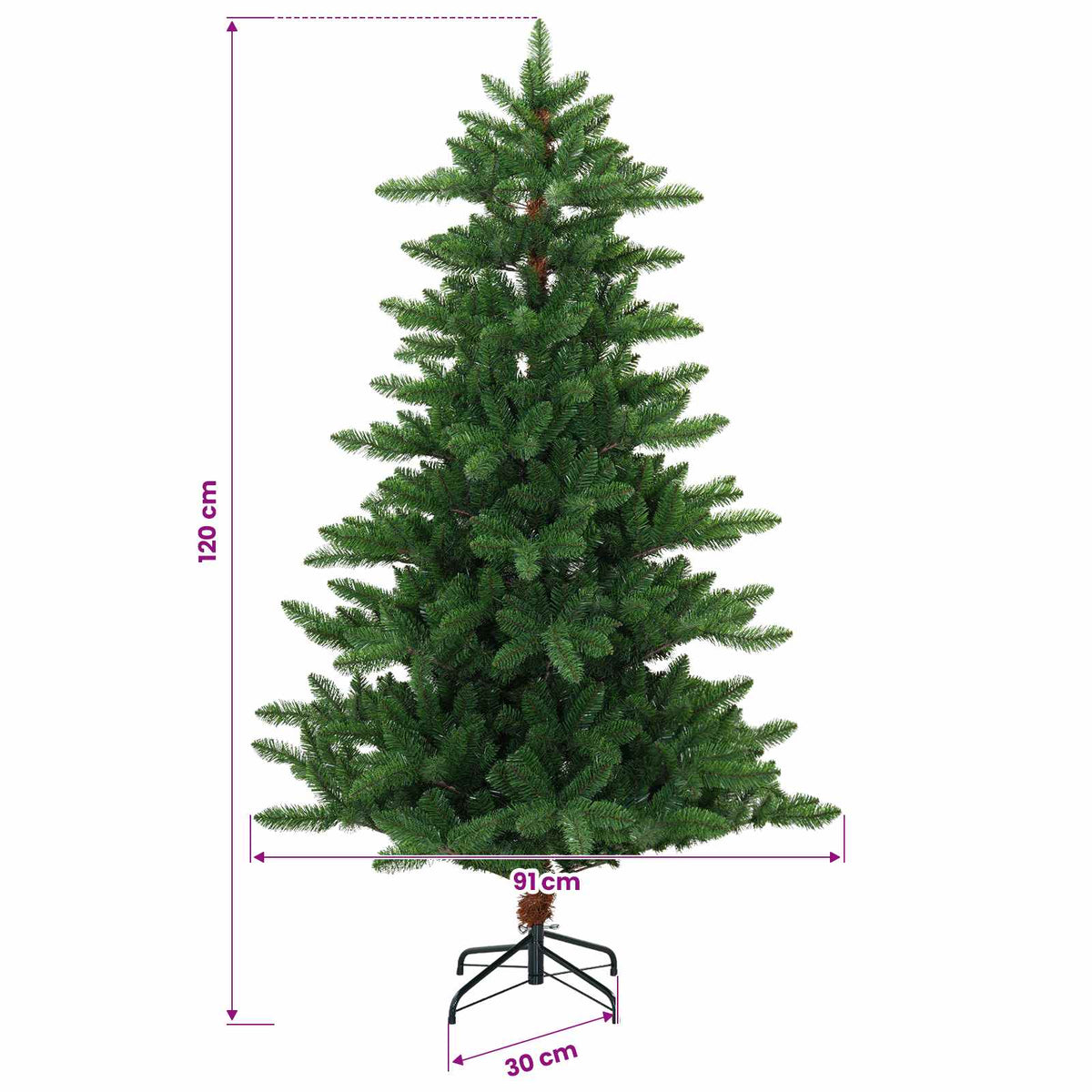 Artificial Christmas Tree with Bauble 120 εκ. 150 LED