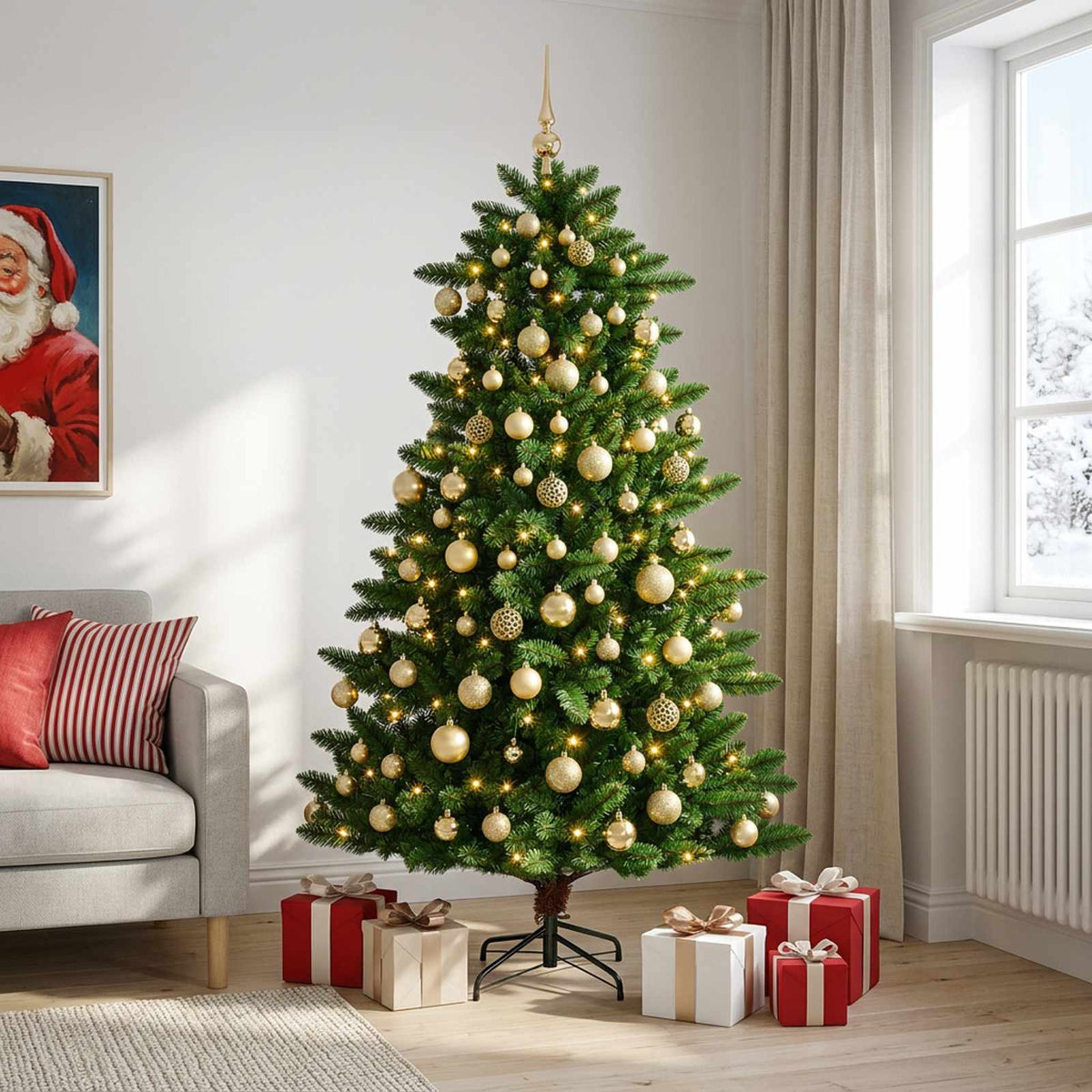 Artificial Christmas Tree with Bauble 240 εκ. 300 LED