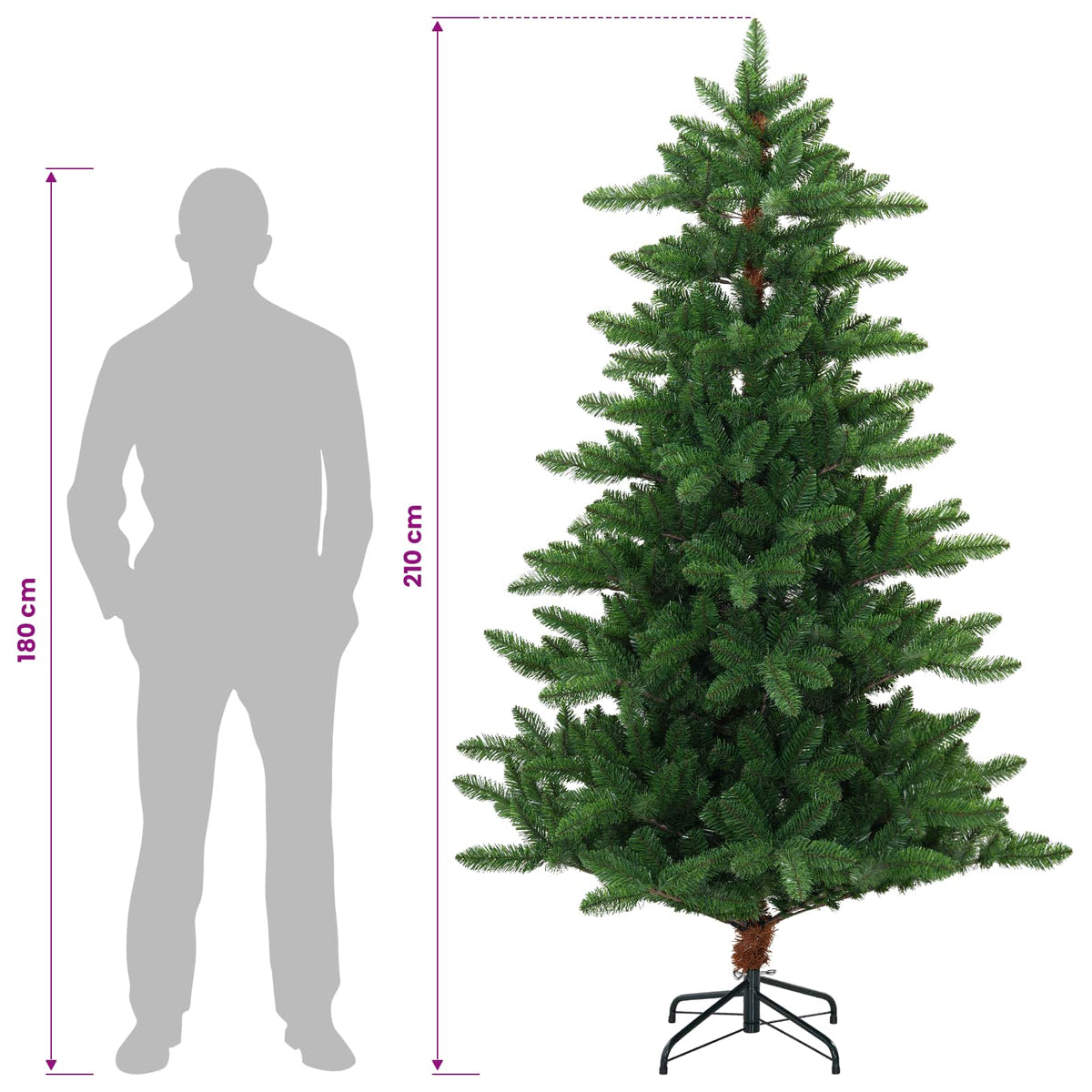 Artificial Christmas Tree with Bauble 210 εκ. 300 LED - Pakobazaar