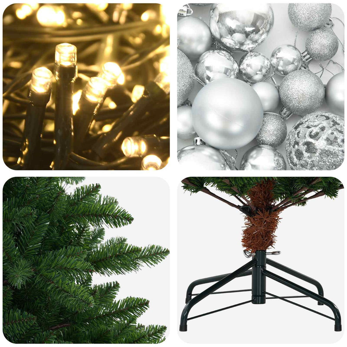 Artificial Christmas Tree with Bauble 150 εκ. 150 LED - Pakobazaar