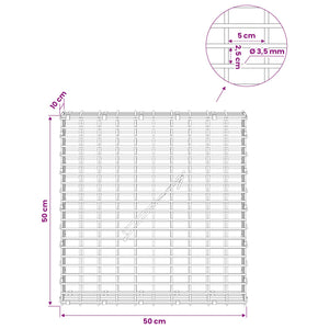 Γκαμπιόν με σύρμα 3,5 χλστ και πλέγμα 5x2,5 εκ 50x10x50 εκ - Pakobazaar