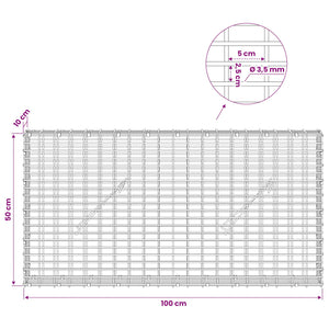 Γκαμπιόν με σύρμα 3,5 χλστ και πλέγμα 5x2,5 εκ 100x10x50 εκ - Pakobazaar