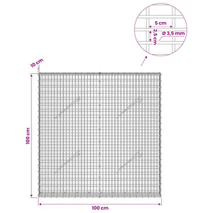 Γκαμπιόν με σύρμα 3,5 χλστ και πλέγμα 5x2,5 εκ 100x10x100 εκ. - Pakobazaar