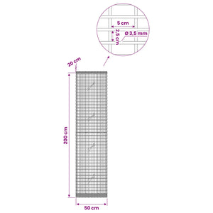 Γκαμπιόν με σύρμα 3,5 χλστ και πλέγμα 5x2,5 εκ 50x20x200 εκ - Pakobazaar