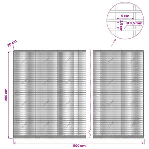 Γκαμπιόν με σύρμα 3,5 χλστ και πλέγμα 5x2,5 εκ 1200x20x200 εκ