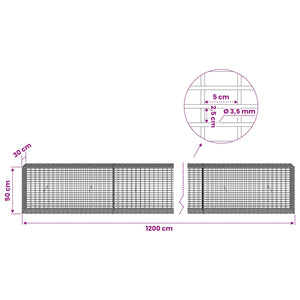Γκαμπιόν με σύρμα 3,5 χλστ και πλέγμα 5x2,5 εκ 1200x30x50 εκ
