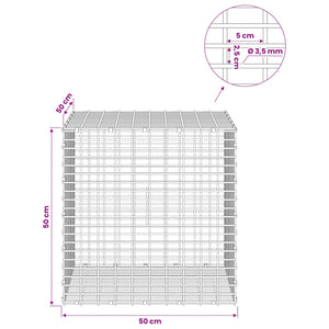 Γκαμπιόν με σύρμα 3,5 χλστ και πλέγμα 5x2,5 εκ 50x50x50 εκ. - Pakobazaar