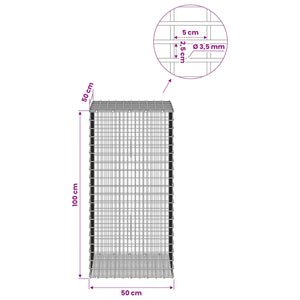 Γκαμπιόν με σύρμα 3,5 χλστ και πλέγμα 5x2,5 εκ 50x50x100 εκ - Pakobazaar
