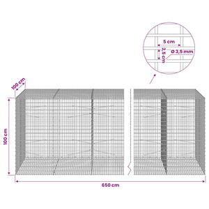 Γκαμπιόν με σύρμα 3,5 χλστ και πλέγμα 5x2,5 εκ 650x100x100 εκ - Pakobazaar