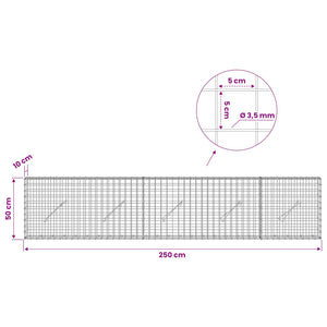 Γκαμπιόν με Σύρμα 3,5 mm και Πλέγμα 5x5 cm 250x10x50 εκ