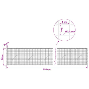 Γκαμπιόν με Σύρμα 3,5 mm και Πλέγμα 5x5 cm 550x10x50 εκ