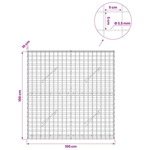Γκαμπιόν με Σύρμα 3,5 mm και Πλέγμα 5x5 cm 100x10x100 εκ.